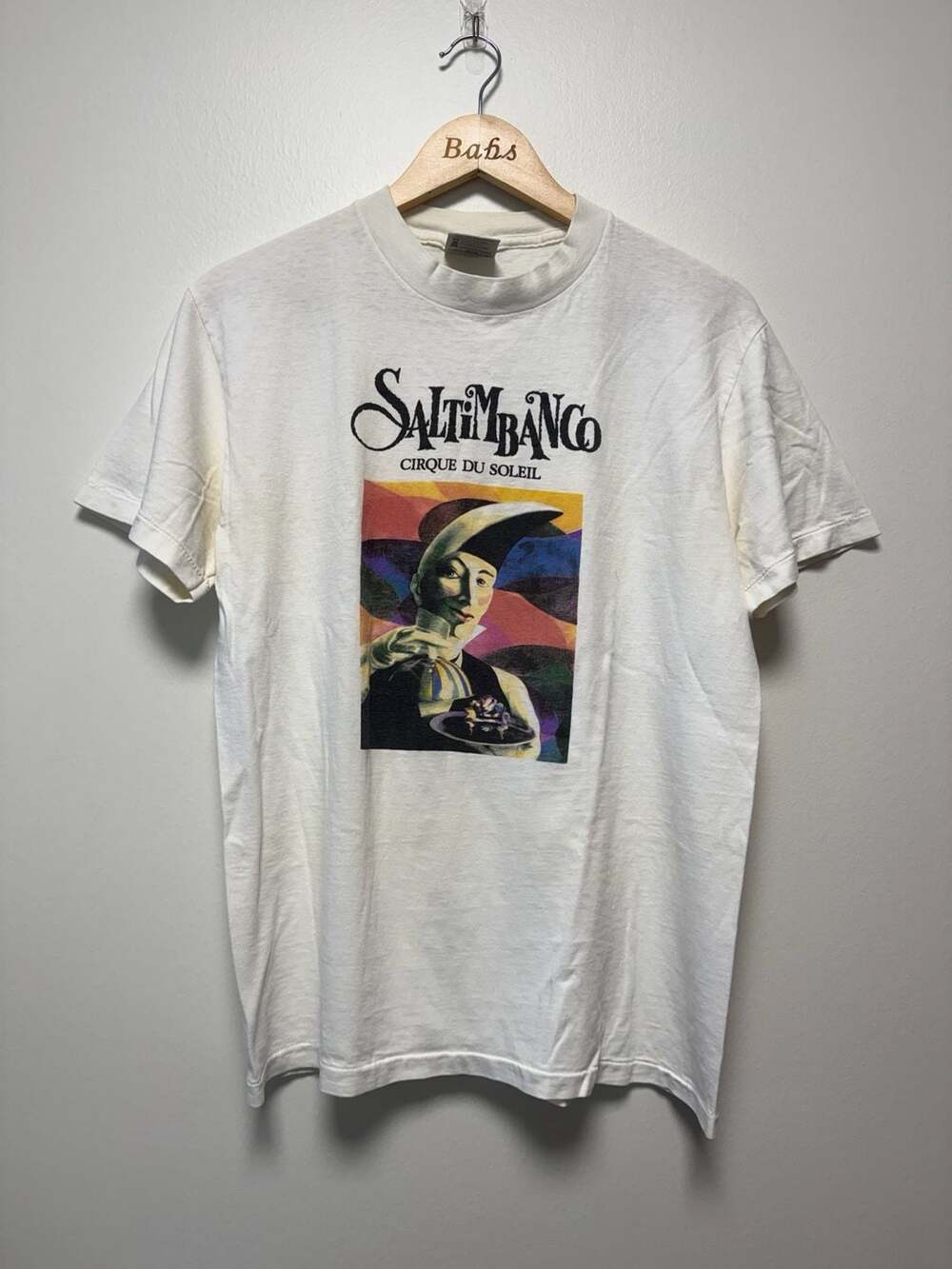 Oneita Cirque Du Soleil Saltimbanco T-Shirt Size M White Graphic Tee
